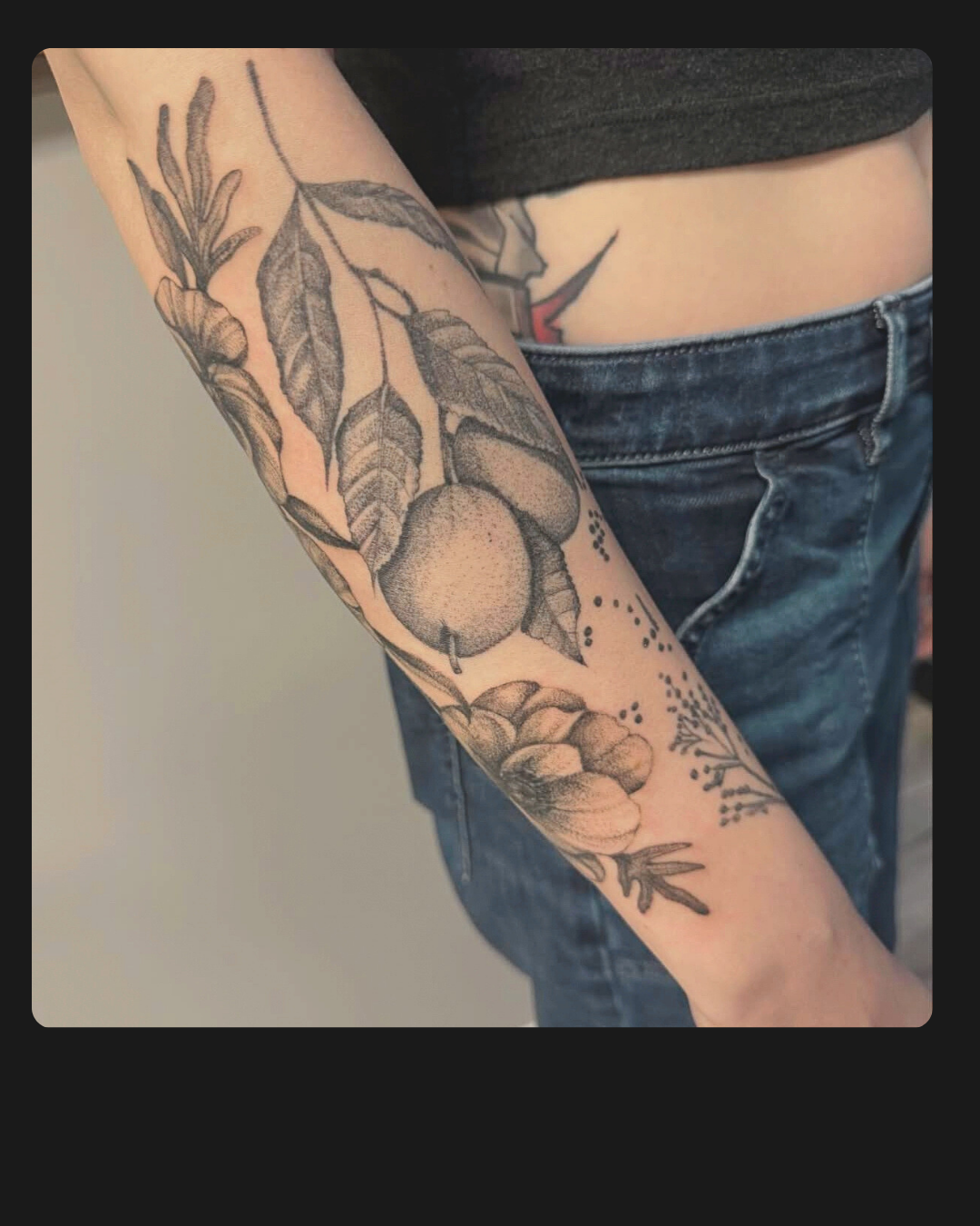 Botanical tattoo by tattoo artist Mikayla Hyland of Cleveland, Ohio