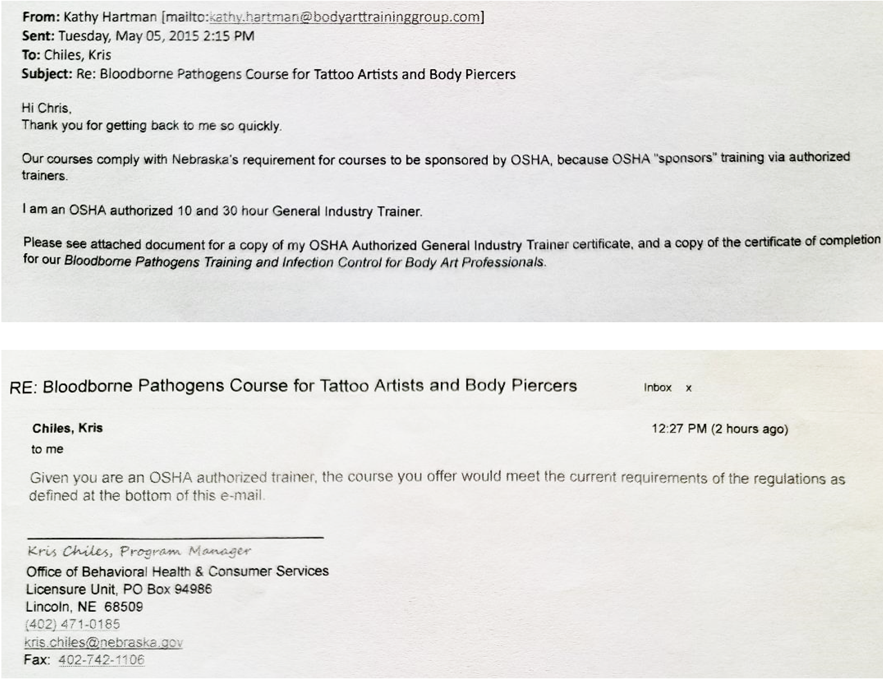 Nebraska Accepts Body Art Training Group