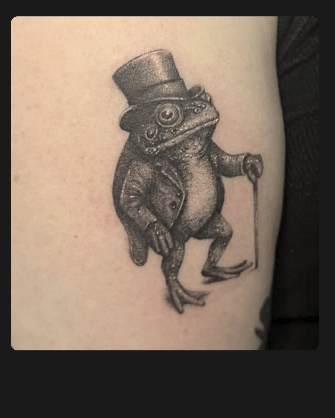 Frog tattoo by Ohio tattoo artist Mikayla Hyland